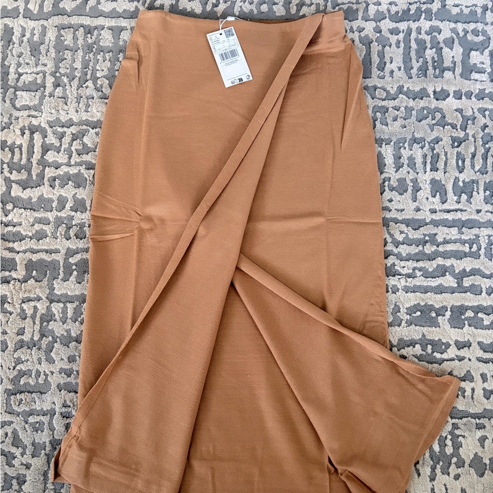 Mango Asymmetrical Camel Skirt - Picture 7 of 8
